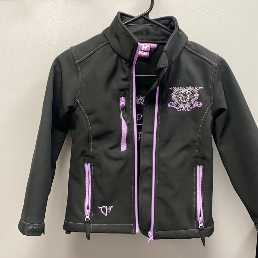 Youth M 7/8 Black & Pink Cowgirl Riding Jacket